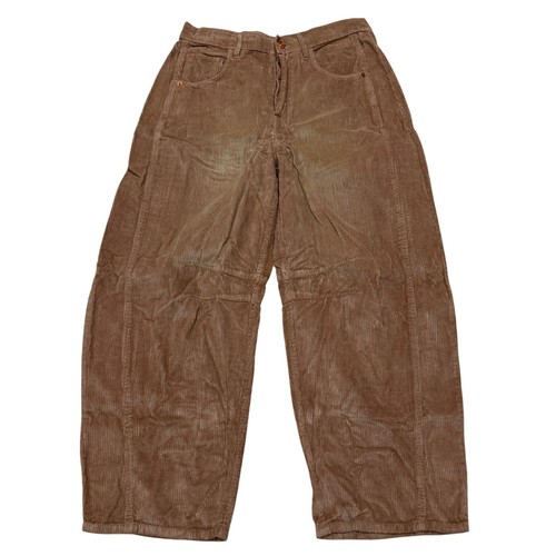 Free People We The Free Good Luck Barrel Leg Corduroy Pants Brown Women's 28 - Picture 2 of 10