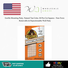 Gorilla Mounting Putty, Natural Tan Color, 84 Pre-Cut Squares-104991, Non-Toxic