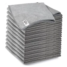 Microfiber Cleaning Cloth 12 Pack, 13 x 13 inch Microfiber Towels for Cars, 