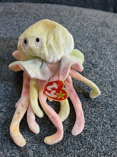 Three Vintage Ty Beanie Baby Ocean Creatures, Sea Horse, Octopus, Jellyfish - Picture 10 of 12