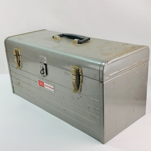 Cassetta Attrezzi Vintage Sears Craftsman Mechanics 6512 Metallo Acciaio Pesante 20x10x9” Senza Vassoio