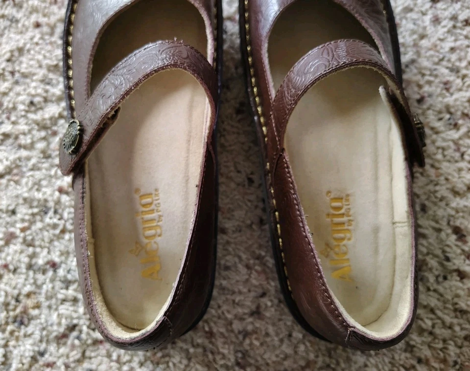 Zapatos Alegria para mujer Marcy Mary Jane de cuero marrón en relieve EU 40 MRC6370 Foto 4 de 4