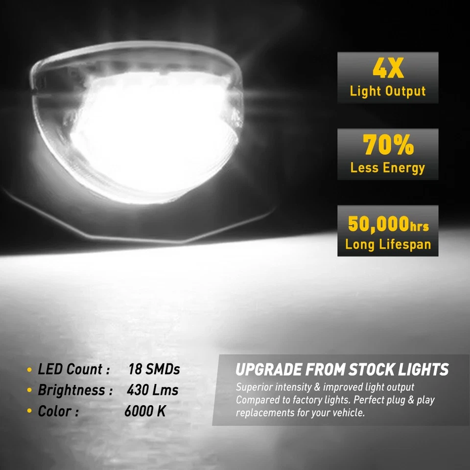 Carcasa de lámpara de luz LED para Toyota Corolla blanca 2009-2013 6000K Foto 3 de 4