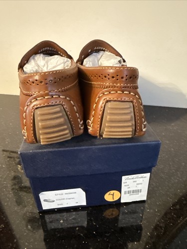 NEW With Box Brooks Brothers Cognac Leather Loafers Women’s Size 7M - Picture 6 of 6