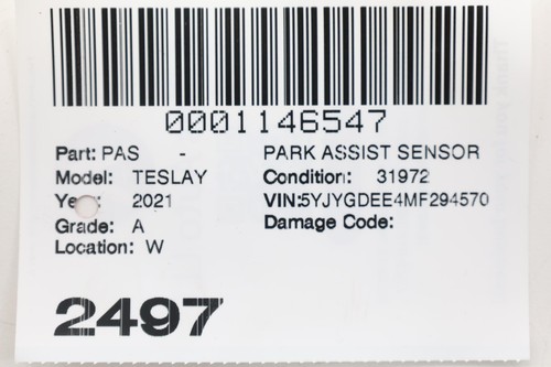 2021 TESLA MODEL Y Park Assist Sensor 1127503-11-d - Picture 14 of 14