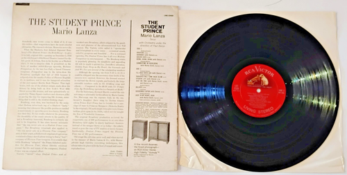 LP Vintage MARIO LANZA The Student Prince 1960 NOSTALGIC RCA Red Seal 33 rpm 12" - Picture 4 of 4