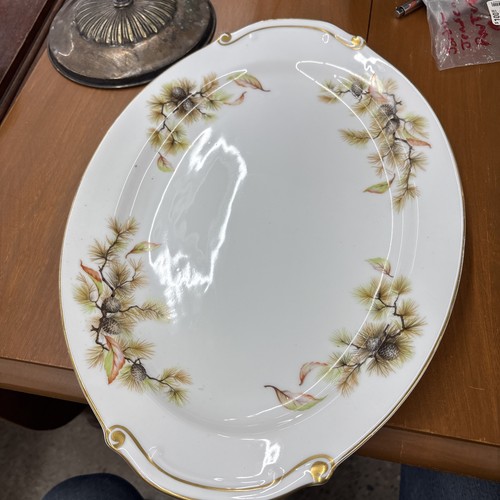 2 Kyoto Pines Platters 7408 Made In Japan Fine China Midcentury 12x8” 16x11 - Picture 5 of 8