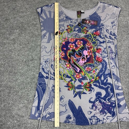 Ed Hardy Rhinestone Tank Womens S Beautiful Ghost USA Christian Audigier Y2K NY - Picture 15 of 15