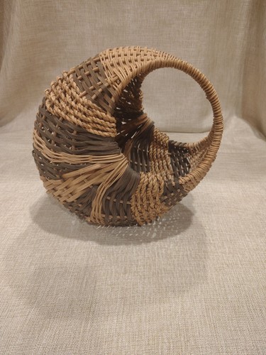 Cesta tejida de mimbre para granja, lado bohemio almacenamiento único, decorativa