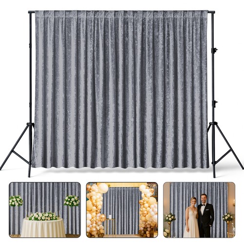 Party Stage Crushed Velvet Backdrop Curtains for Wedding Ceremony Drapes Party - Picture 85 of 123