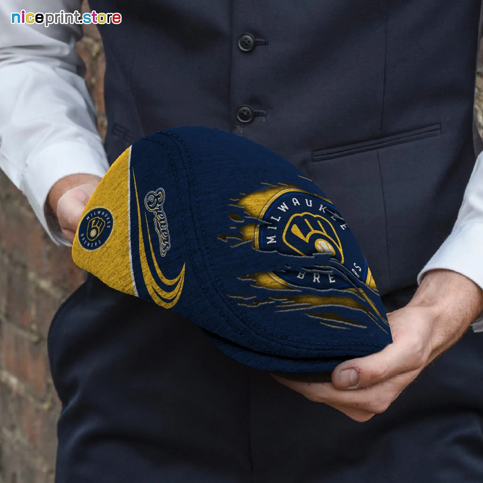 Milwauk Team brewer*s Jeff Cap Driving Cap Golf Cap Flat Cap