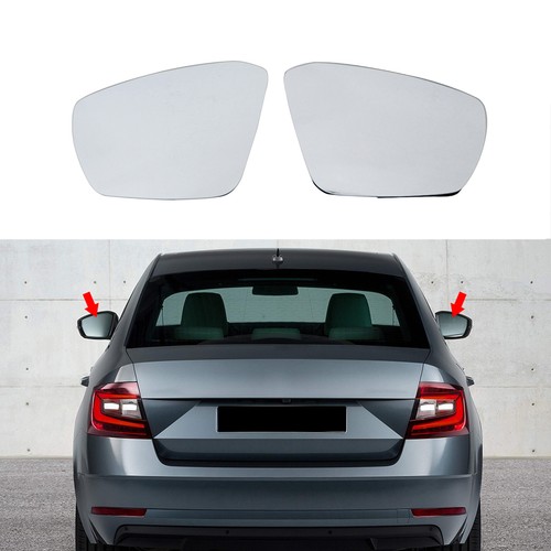 Pair Heated Front Rearview Mirror Glass For Skoda Octavia 2014 2015 2016 2017 - Picture 15 of 15