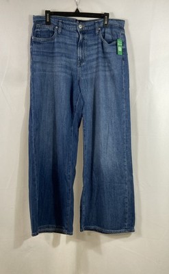 Gap Women's High Rise Wide-Leg Blue 100% Cotton Jeans Sz 14/32R NWT