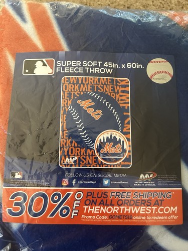 New York NY Mets Fleece Throw Blanket SGA Limited Edition 45 x 60 Inch Northwest - Picture 2 of 3