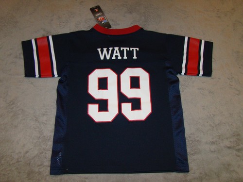 NWT Houston Texans NFL Boys Girls Size Small 5-6 #99 JJ Watt Blue Jersey - Picture 7 of 8