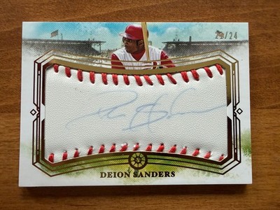 DEION SANDERS 2025 Boys Of Summer ON-CARD AUTO BASEBALL! #'d 21/24 JERSEY NUMBER