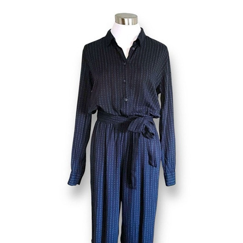 Marimekko x Uniqlo Jumpsuit Gr. Small schwarz blau gepunktet mit Gürtel
