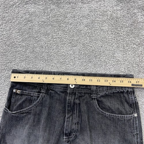 Southpole Jeans Mens 34x30 ACUTAL 33x30 Black Baggy Loose Y2K Skater Grunge - Picture 10 of 12