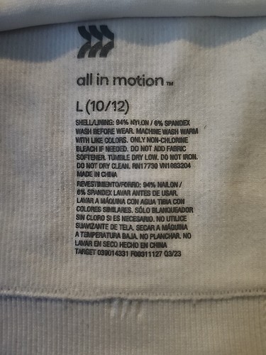 Girls' Seamless Cropped Tank Top All In Motion White Size Large 10/12 Racerback - Picture 9 of 9