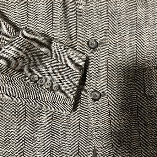 Vintage Evan Picone Tweed Men's Blazer Jacket 40L Herringbone Wool Sportcoat - Picture 2 of 6