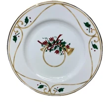 Princess House HOLIDAY ACCENT Ceramic Dessert Plates Set of 4 Veranda 8-1/4" VTG