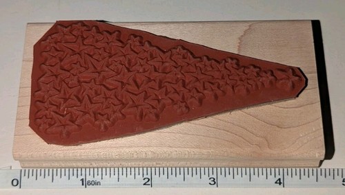 Stampin' Up! Árbol de Navidad Hecho de Estrellas Sello de Goma Montado en Madera 4.5" x 2.25" - Imagen 2 de 2