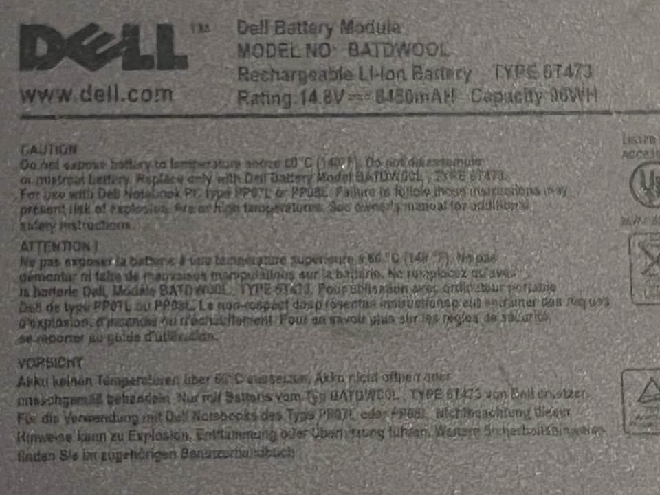 2 New Dell Battery Module Lithium For Dell Inspiron And Vostro Laptops 6 Cell - Image 4 of 4