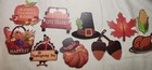 10 Pcs Autumn Fall Harvest Pumpkin Turkey Wooden Ornaments Hanging Decorations