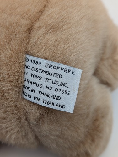 Toys R Us Brown Bear Plush 8 Inch 1992 Stuffed Animal Toy - Picture 6 of 7