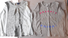 2pcs Baby Gap Toddler Girls 4 years Shirts Gray Long Sleeve Cotton 1 Sparkles