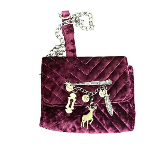 Harry Potter Bandolera Bolso Borgoña Acolchado Terciopelo Dijes - Imagen 1 de 7