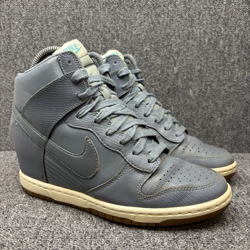 NIKE DUNK Sky High Hidden Wedge Avatar Grey Women's Size 4.5 White / Gum Sole - Picture 9 of 18