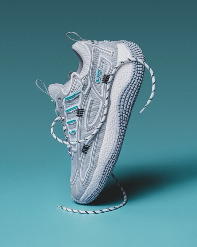 John Geiger 004 "Tron Cement" gris claro/blanco/verde azulado para hombre talla 11 - Imagen 1 de 5