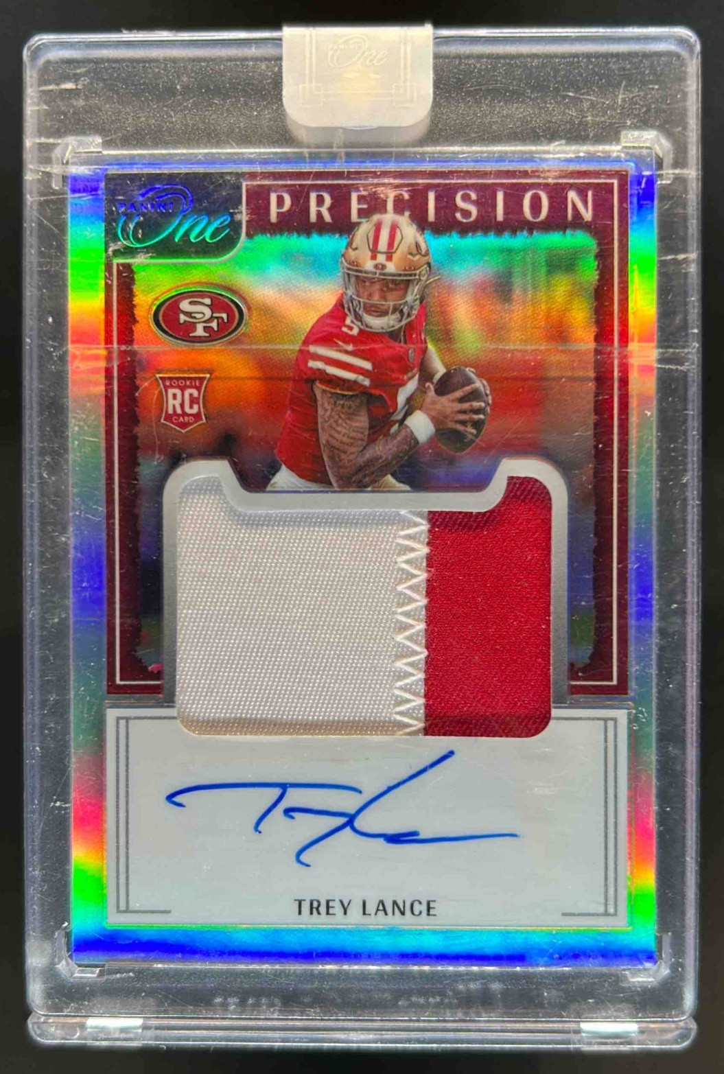 2021 Panini One Trey Lance RC Rookie Precision Rookie Patch Auto #18/30 49ers