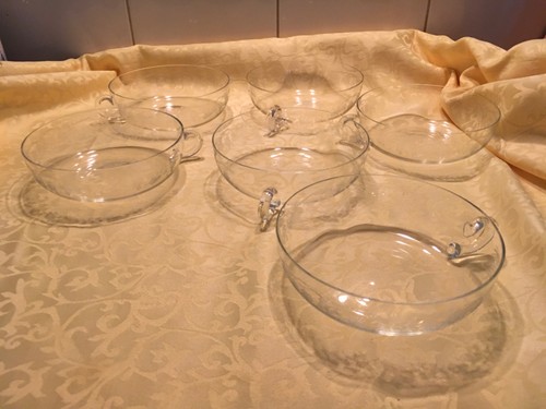‘6 x Grape  & Vine Etched Sweet Dishes’ Preloved Very Good Condition (92) - Picture 1 of 5