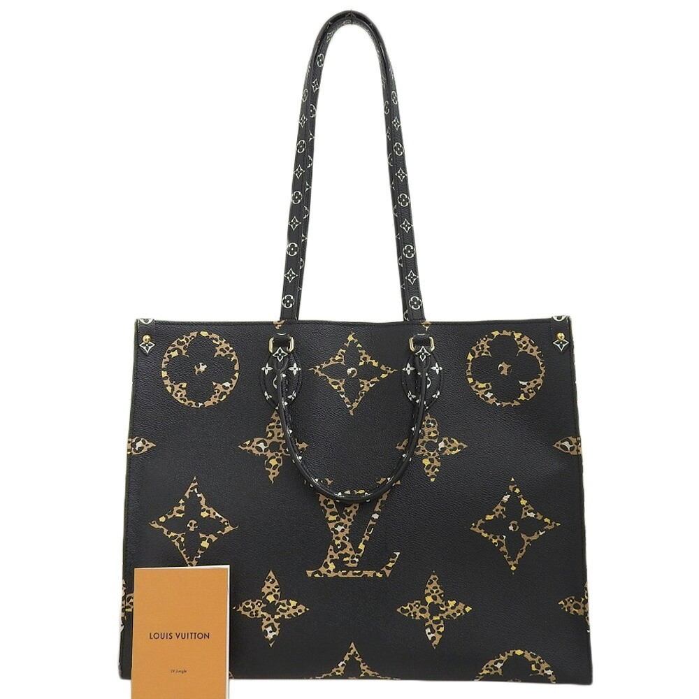 Louis Vuitton Giant Monogram Jungle OnTheGo GM Tote M44674 Noir Rare #005