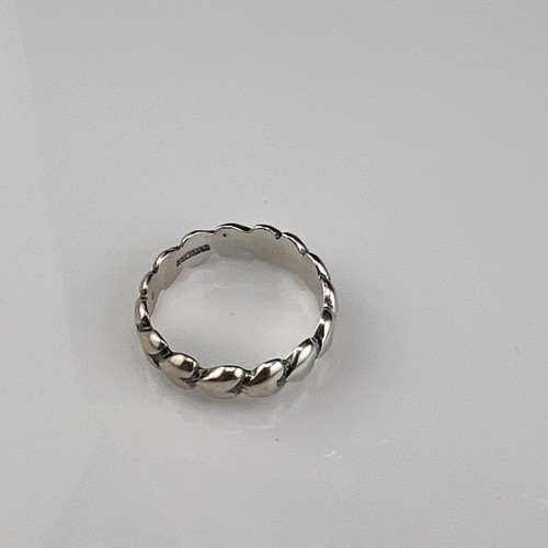Vintage Multi Hearts Band Ring Sterling Silver 925 Size 9 - Picture 4 of 8