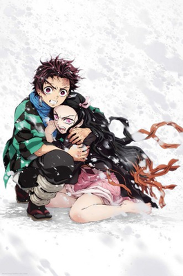 #ad Poster Studio B Demon Slayer Tanjiro amp; Nezuko Snow 24x36quot; NEW R80800 $13.95