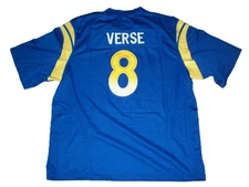 Custom JARED VERSE Unsigned Los Angeles Sewn Football Blue Jersey Sizes S-3XL