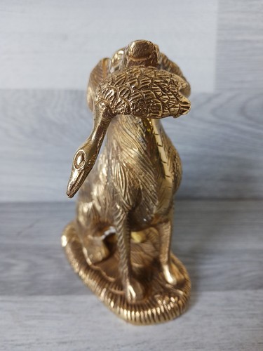 Massiver Messing Jagdhund mit Fasan 5,5 x 5 cm Figur Vintage - Bild 2 von 15