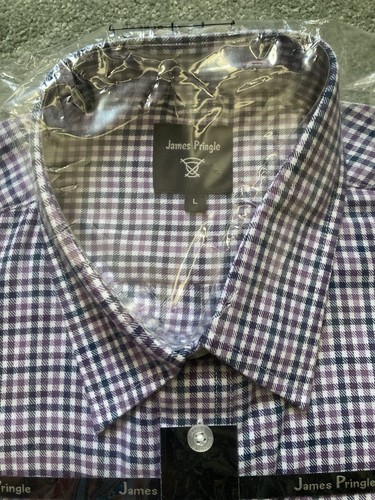 JAMES PRINGLE Mens Large Size Multicolour Check Soft Cotton Shirt NWT - Picture 2 of 8