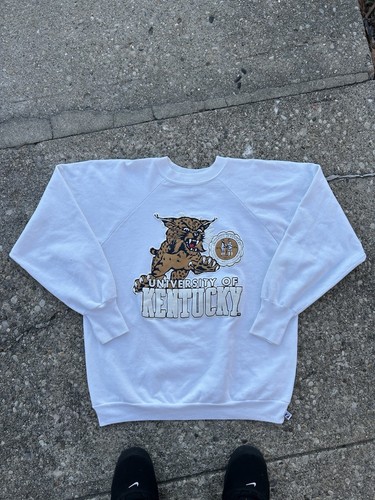 Vintage 80s University Of Kentucky Wildcats Logo 7 Crewneck Sweatshirt Size XL