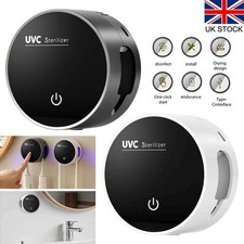 2 Slots Wall Mounted UV Toothbrush Sanitizer and Holder for Bathroom Storage New