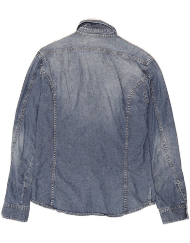 DIESEL Mens Denim Shirt Medium Blue Cotton CS05 - Picture 2 of 3