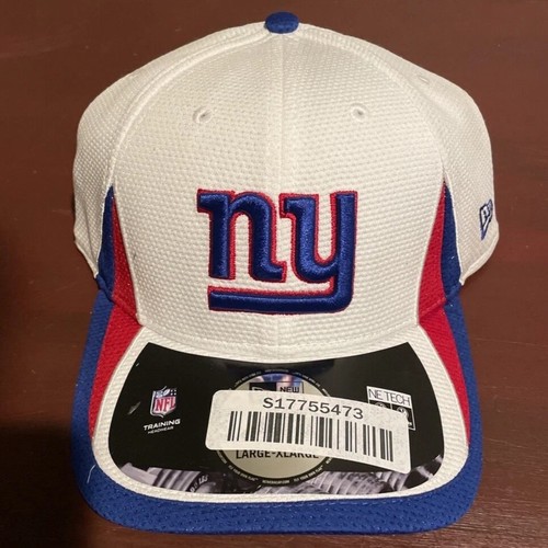 New York Giants New Era Stretch Fit Cap L/XL NFL White/Blue/Red NOS - Afbeelding 1 van 3