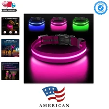 USB Rechargeable Luminous Dog Collar - Enhanced Safety for Small Dogs, Pink