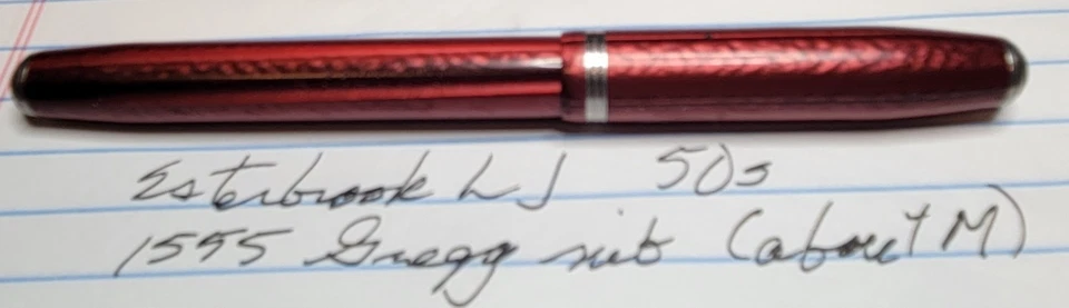 Esterbrook Rojo LJ con 1555 Gregg Plumín (aquigrafía) Foto 3 de 4