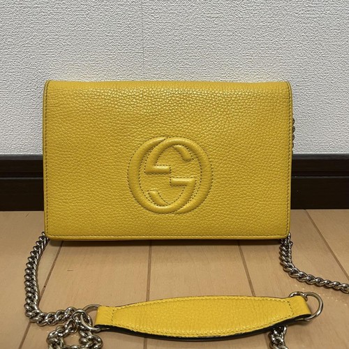 GUCCI Chain Shoulder Soho Chain Wallet Interlocking Wallet 598211 Used With Box - Picture 11 of 12