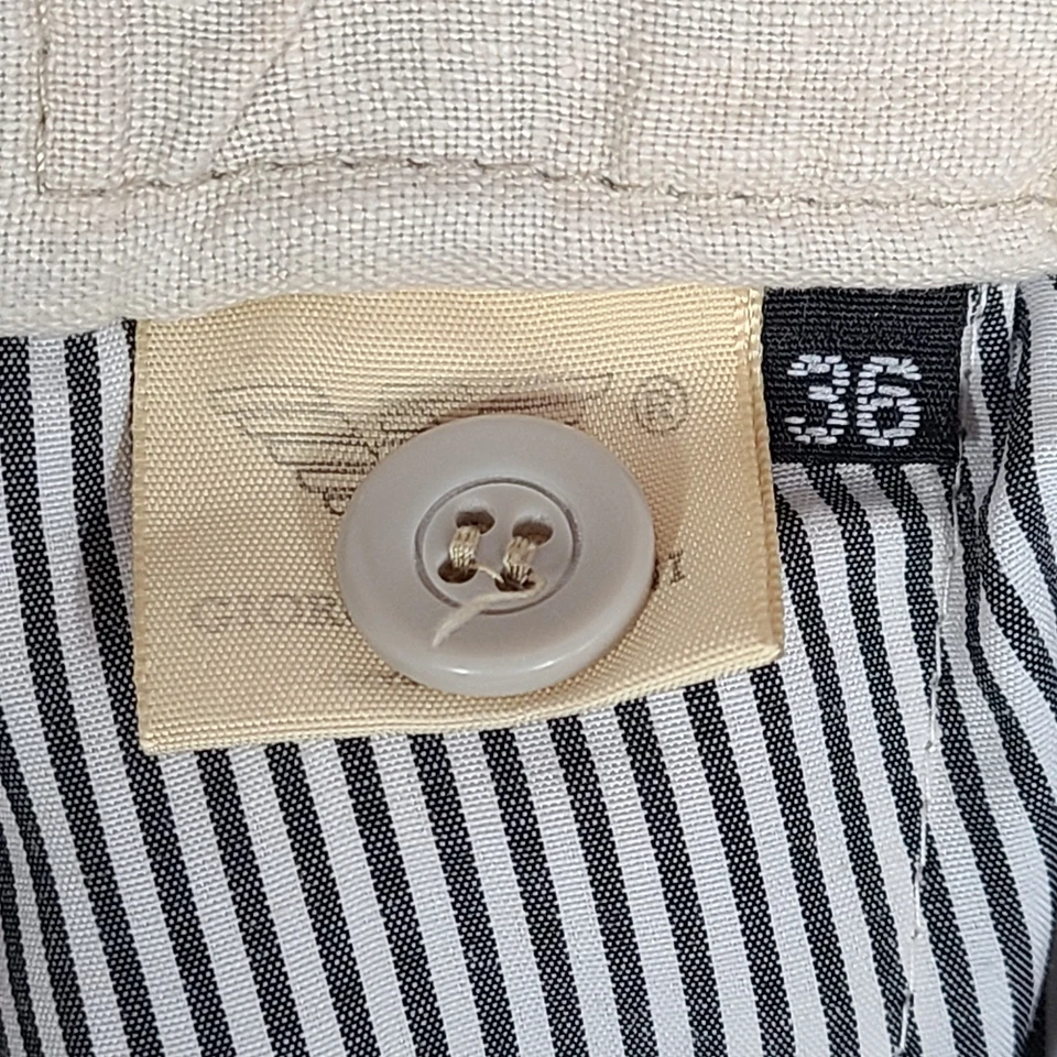 Pantalones de cáñamo transpirables para hombre Giorgio Armani hechos en Italia beige talla 36 Foto 3 de 4