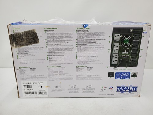 Tripp Lite SMART1500LCDT 1500VA 900W UPS Battery Back Up Smart Tower - Picture 9 of 13